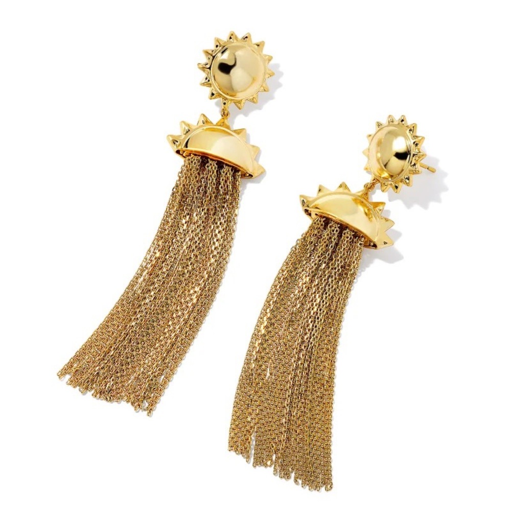 Kendra Scott Sienne sun fringe earrings in gold